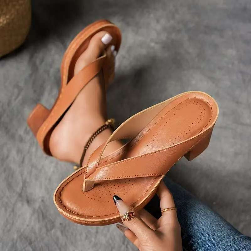 Damen Wedge-Pantoletten mit ergonomischem Fußbett und modischem Riemendesign Drune