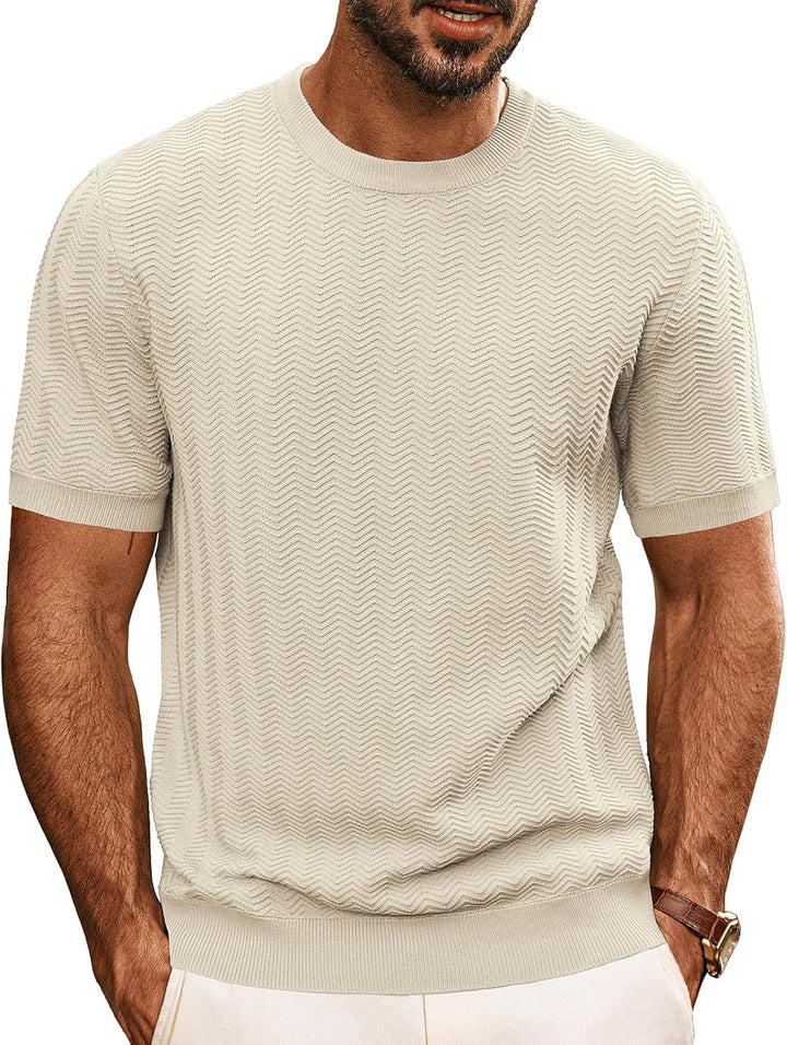 Herren strukturiertes Rundhals T-Shirt Drune