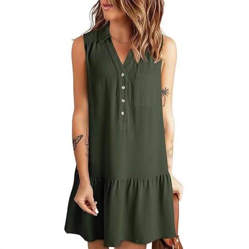 Damen Hemdblusenkleid mit geschmeidigem Fall und elegantem Rüschenabschluss Drune