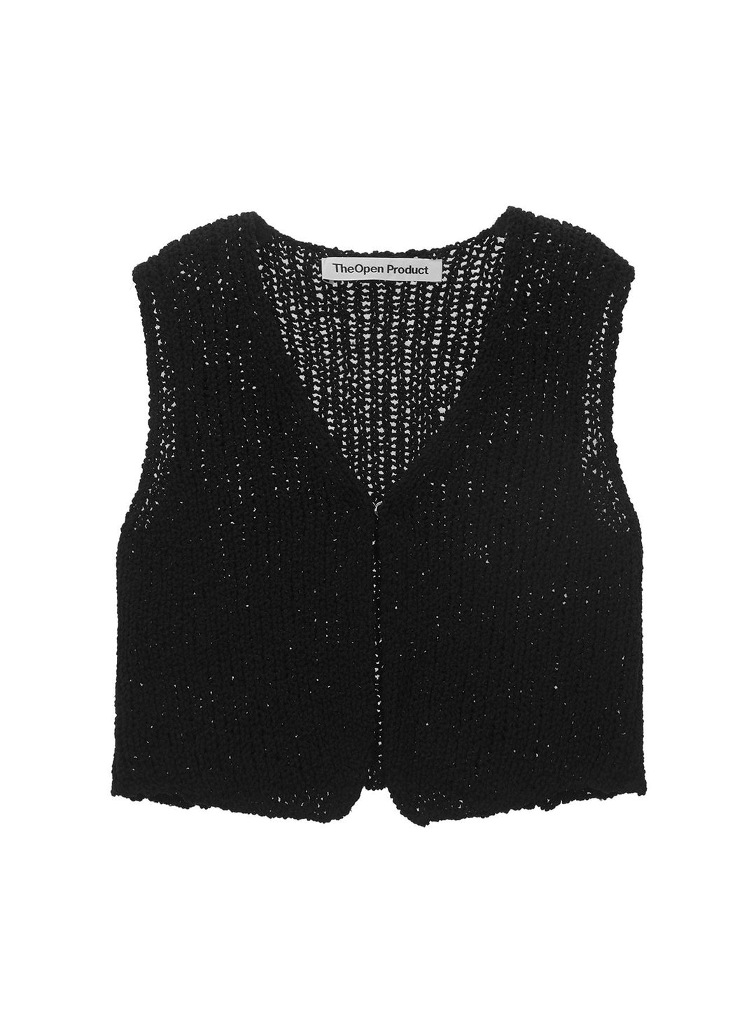 Damen luftiges Strickoberteil mit V-Ausschnitt und offener Front Drune