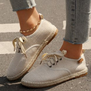 Damen  atmungsaktive Strick-Espadrilles mit geflochtener Jute-Sohle und flexiblem Memory-Fußbett Drune