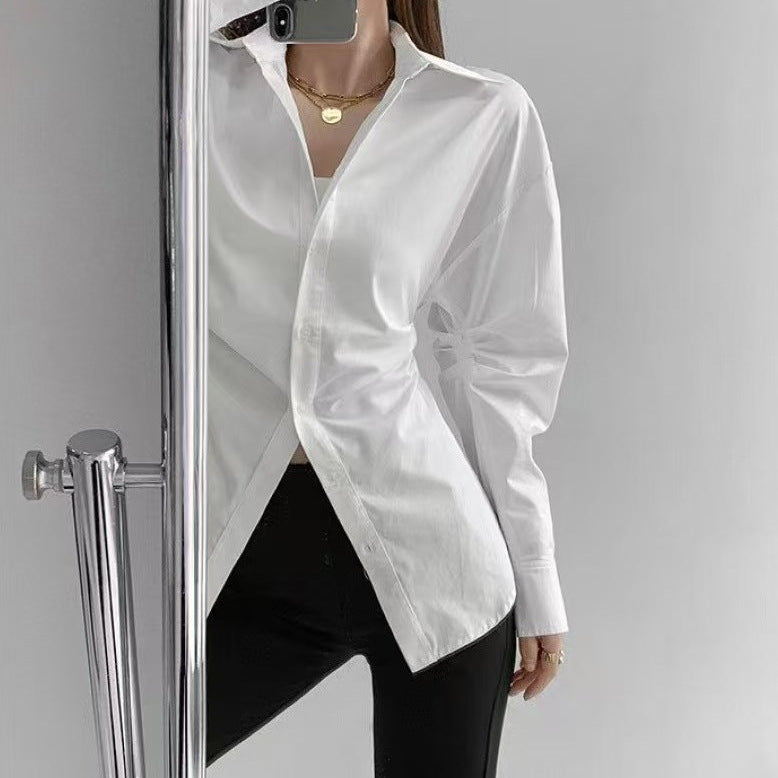 Damen Oversized Bluse mit modernen Details Drune