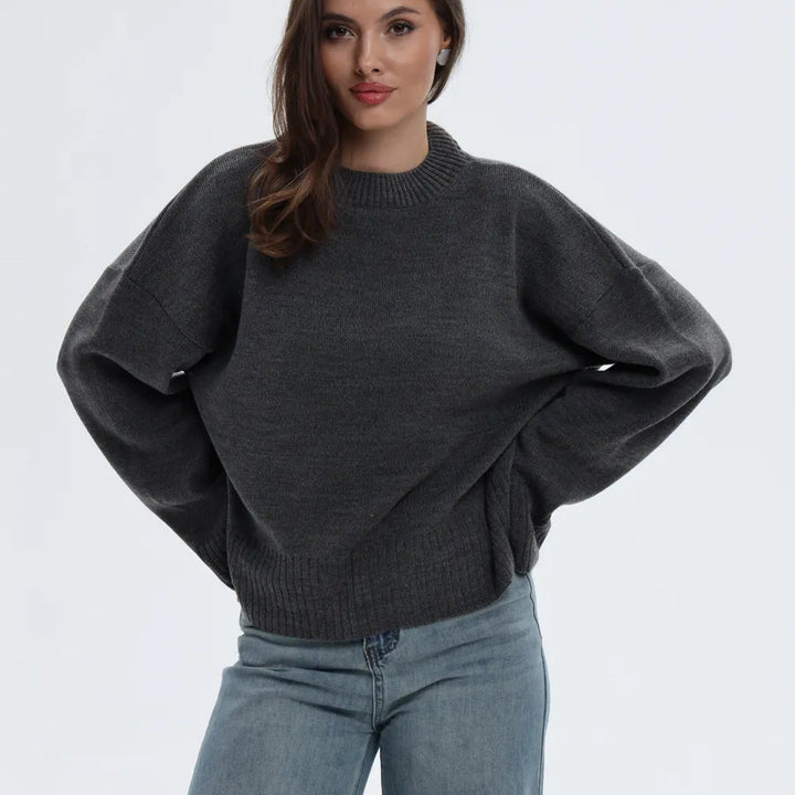 Damen Bequemer Oversized Pullover mit strukturiertem Rippmuster Drune