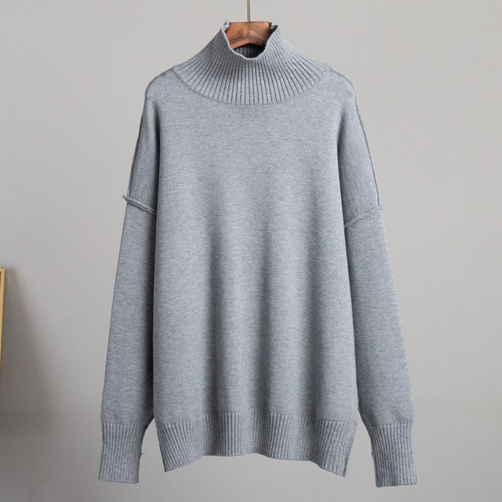 Damen Grobstrickpullover mit hohem Rollkragen und lässigem Schnitt Drune