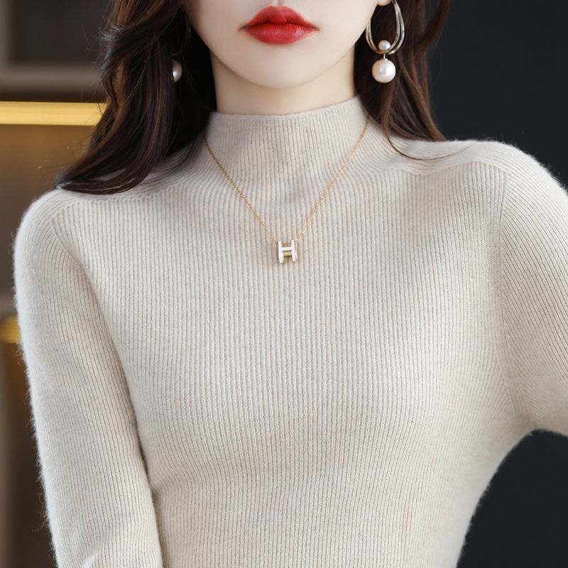 Damen eleganter Rollkragenpullover aus feinem Strick Drune