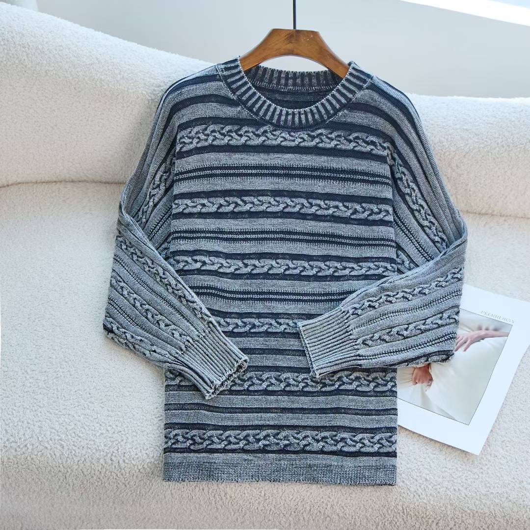Damen Strickpullover mit strukturiertem Zopf-Design und modernem Schnitt Drune