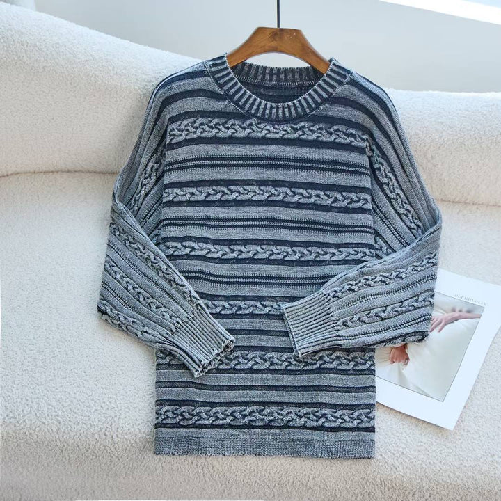 Damen Strickpullover mit strukturiertem Zopf-Design und modernem Schnitt Drune