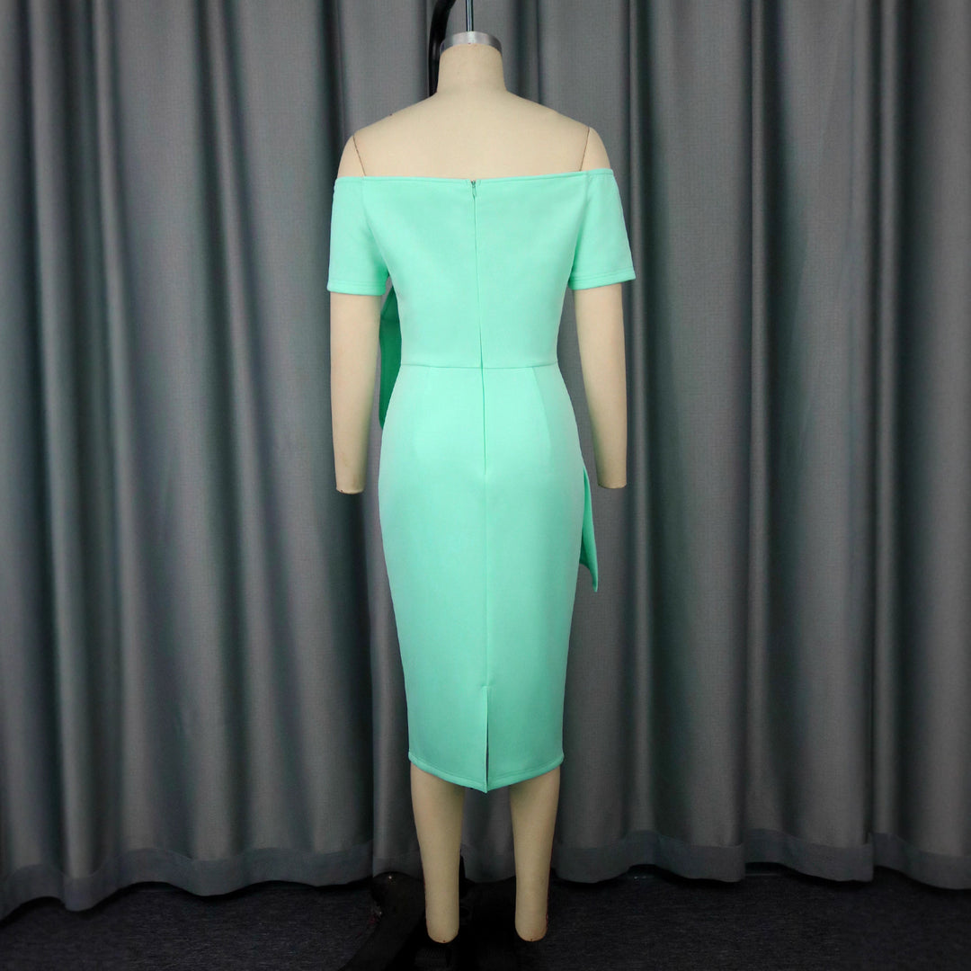 Damen Elegantes Cocktailkleid mit asymmetrischem Drapierungsdesign Drune