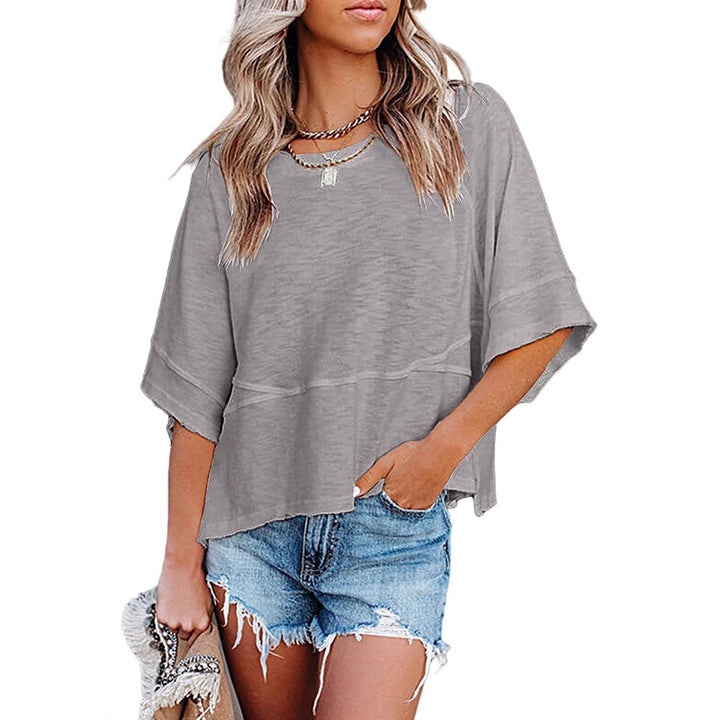 Damen Oversized Sommeroberteil mit lockerer Passform und lässigem Design Drune