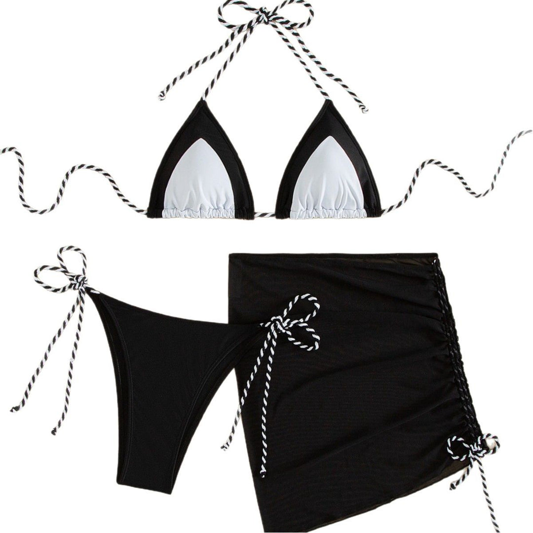 Damen Triangel-Bikini mit asymmetrischem Design und verstellbaren Bändern Drune