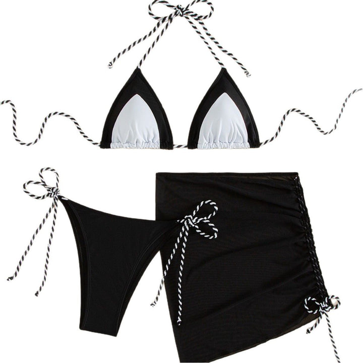 Damen Triangel-Bikini mit asymmetrischem Design und verstellbaren Bändern Drune