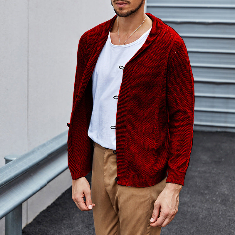 Herren lässiger Strickcardigan mit raffinierter Struktur und offenem Schnitt Drune