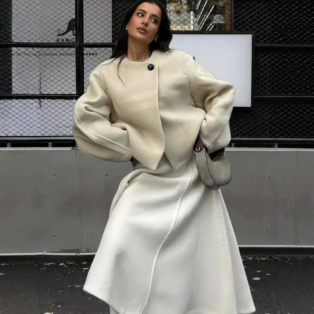 Damen Modische Oversized-Jacke mit strukturiertem Design Drune