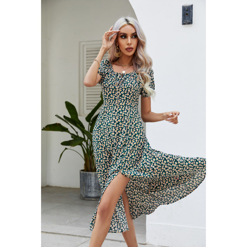 Damen Maxikleid mit floralem Design und schwingendem Saum Drune 1777047927