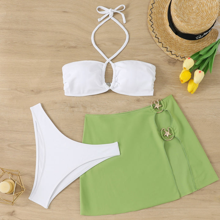Damen Badeset mit traufem Oberteil und modischer Bikini-Hose Drune