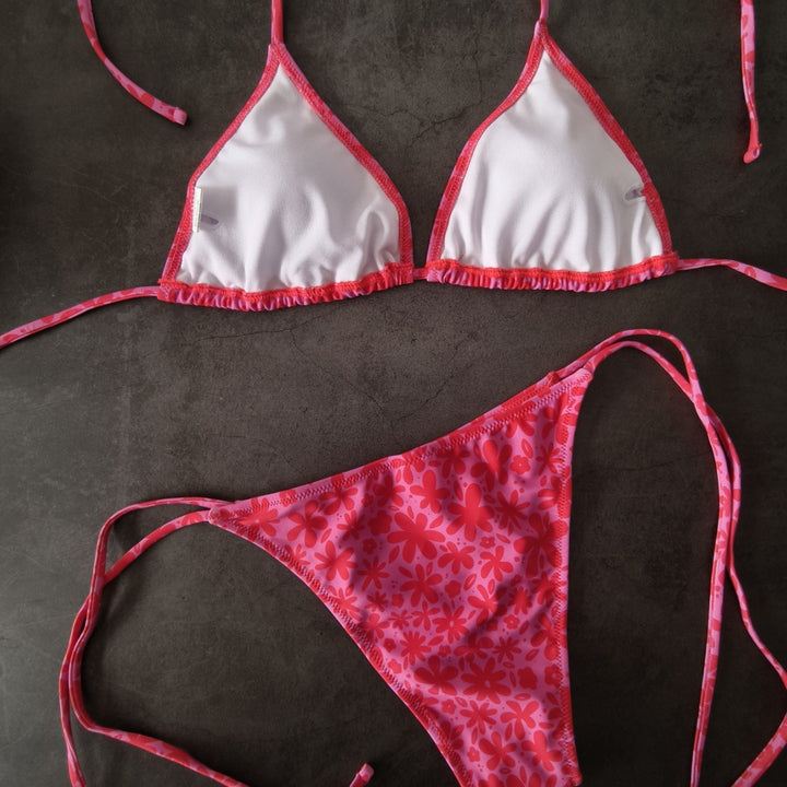 Damen Triangel-Bikini mit floralem Design Drune