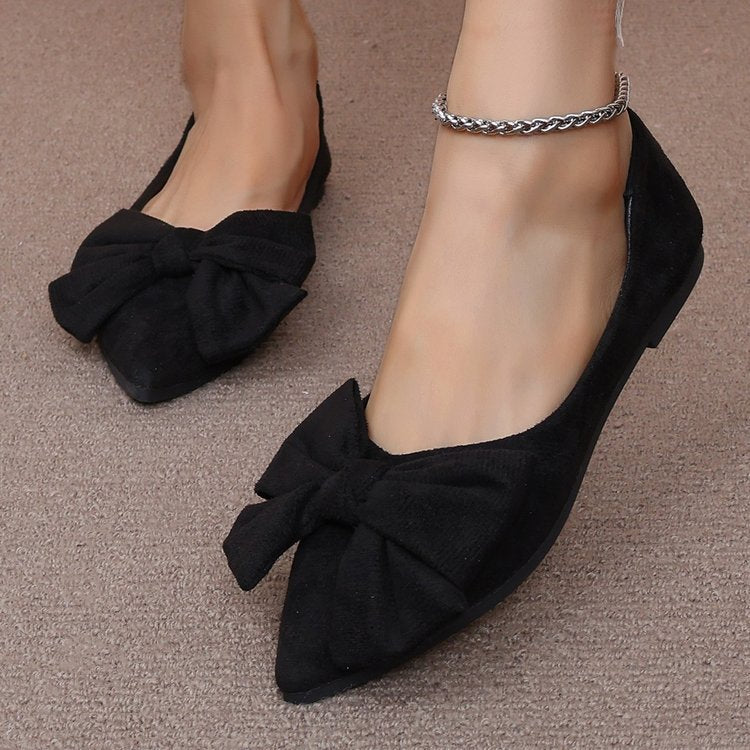 Damen nan spitze Ballerina-Slipper mit dekorativer Schleife und gepolstertem Komfortfußbett Drune