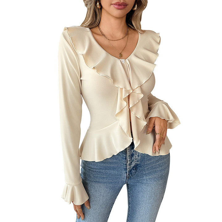 Damen Bluse mit Rüschendetails und femininer Silhouette Drune