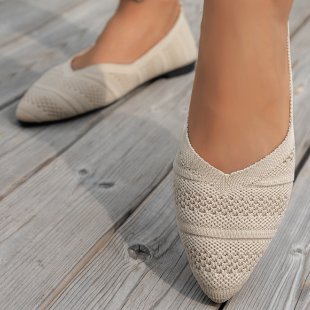 Damen Spitzer Ballerinas aus atmungsaktivem Strickmaterial mit flexibler Sohle Drune