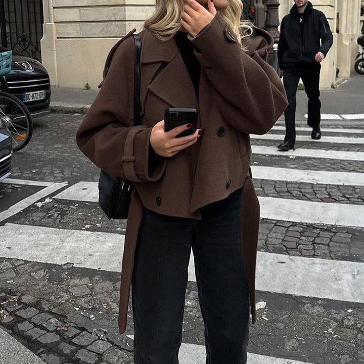 Damen lässige Oversized-Wolljacke Drune