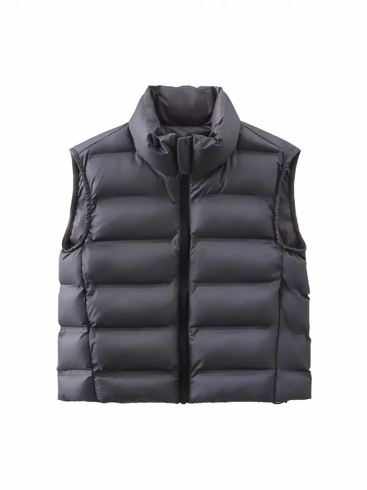 Damen Daunenweste mit hohem Kragen und Komfort-Fit Drune
