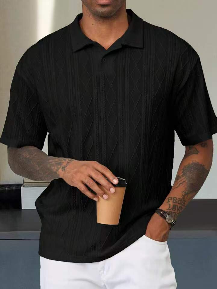 Herren Poloshirt mit strukturiertem Design Drune