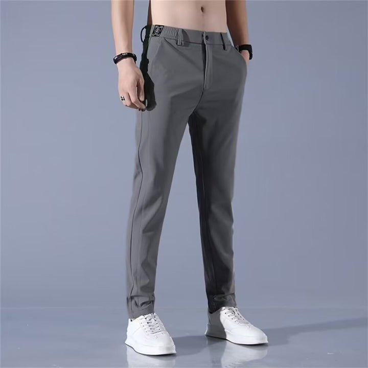 Herren elegante Anzughose mit elastischem Bund und praktischen Eingrifftaschen Drune