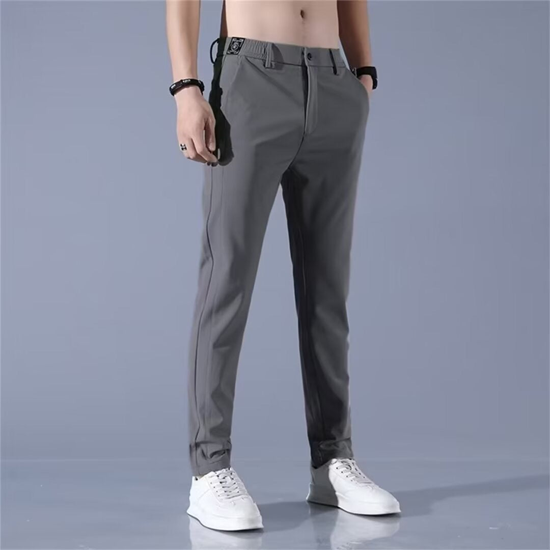 Herren moderne sportliche Chino-Hose mit elastischem Bund und funktionalen Taschen Drune