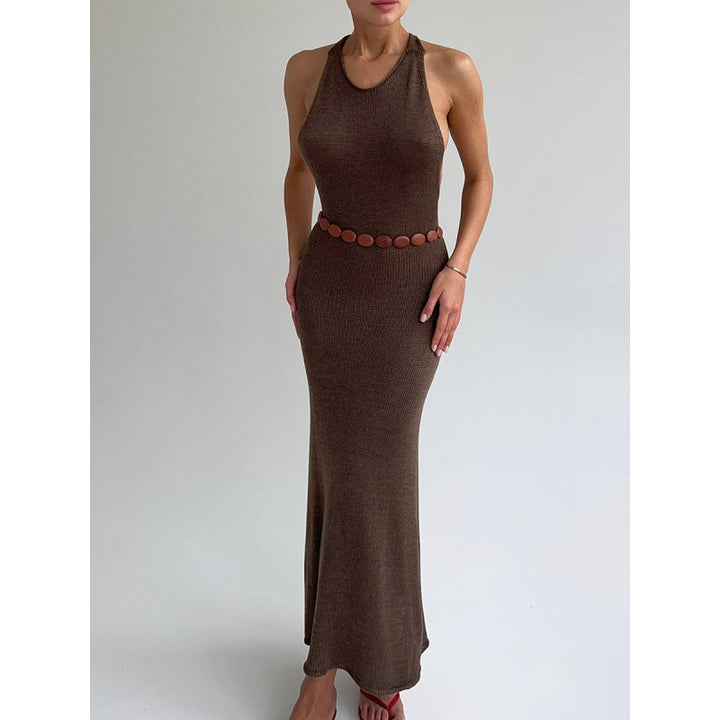 Damen Figurbetontes Maxikleid mit eleganter Raffung Drune