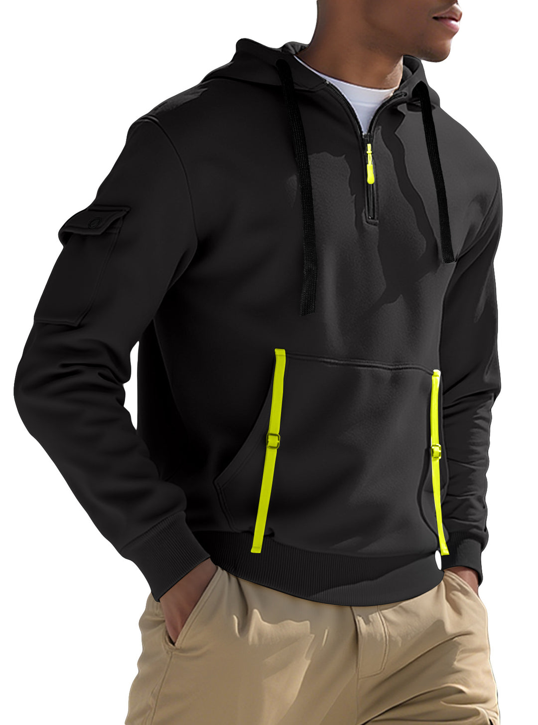 Herren Sportlicher Kapuzenpullover mit stylischen Reißverschlusstaschen Drune
