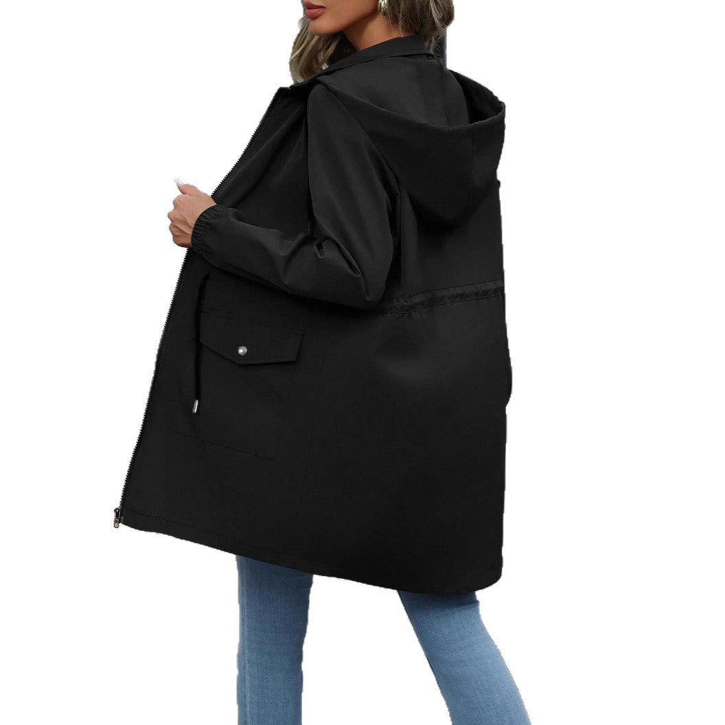 Damen Freizeitjacke mit verstellbarem Bund und Kapuze Drune