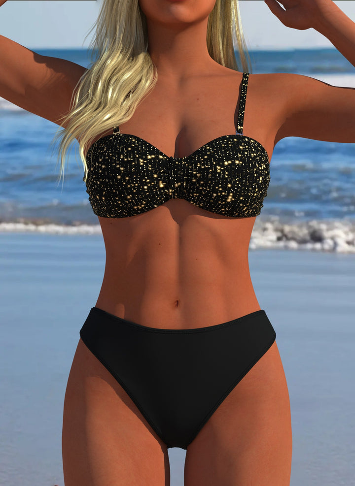 Damen Bikini-Set mit floralem Balconette-Oberteil und hoch geschnittenem Höschen Drune