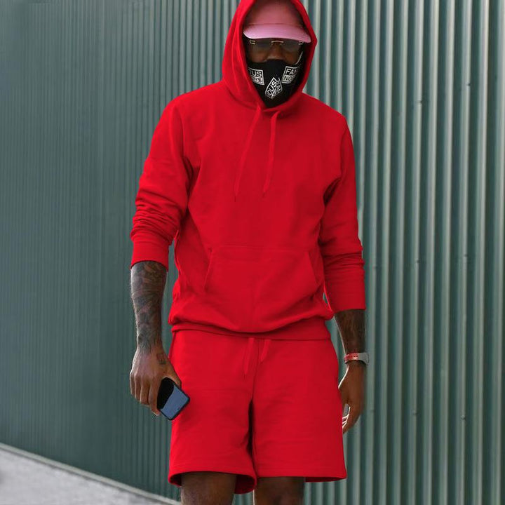 Herren sportliches Hoodie- und Shorts-Set aus hochwertigem Sweatmaterial Drune