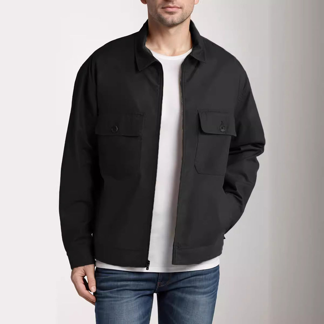 Herren lässige Freizeitjacke mit praktischen Pattentaschen Drune