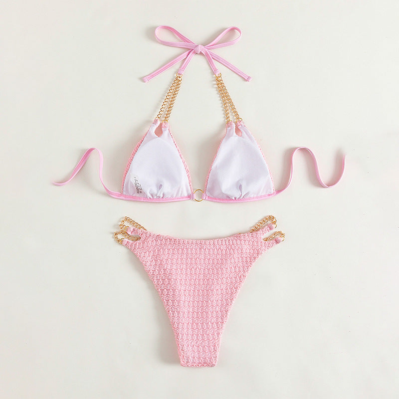 Damen Triangel-Bikini mit Kettenakzenten und raffiniertem Design Drune