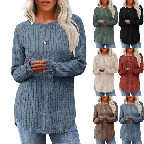 Damen Oversized Pullover mit Rippstruktur und lässigem Schnitt Drune