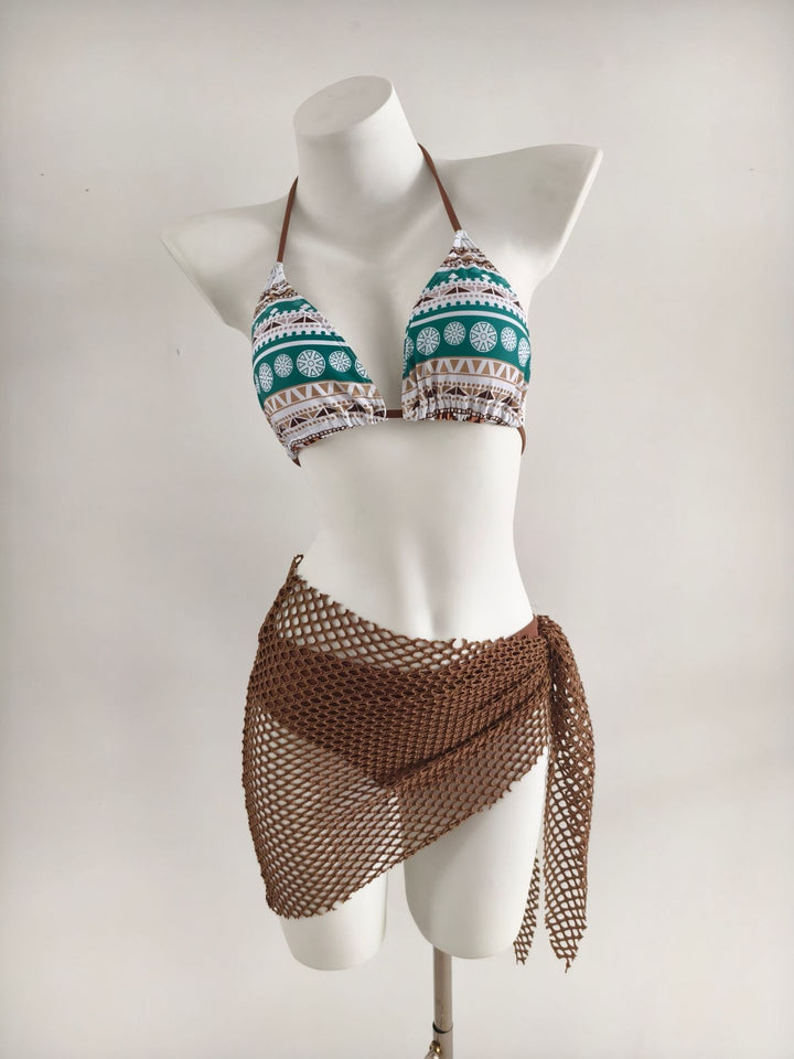 Damen Triangel-Bikini mit modischen Netzrock-Details Drune