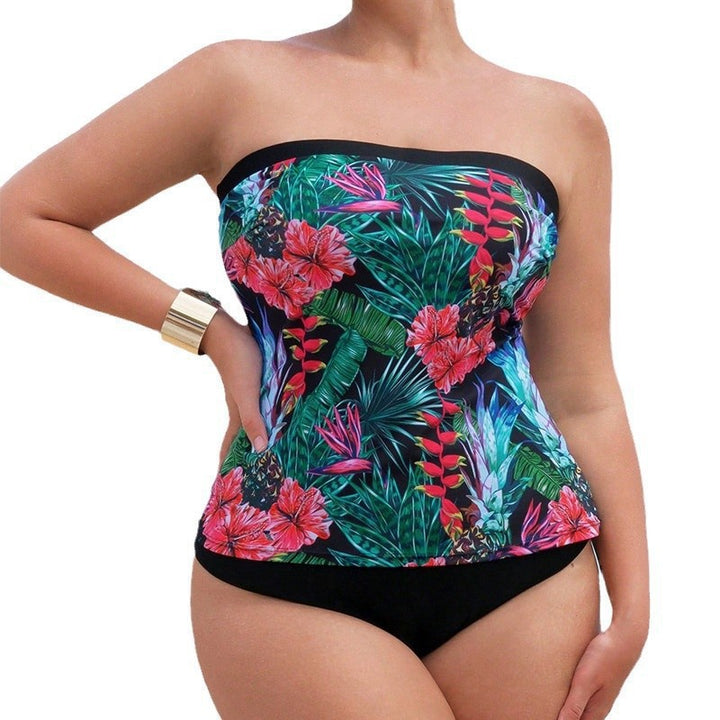 Damen Bandeau-Bikini mit floralem Design Drune