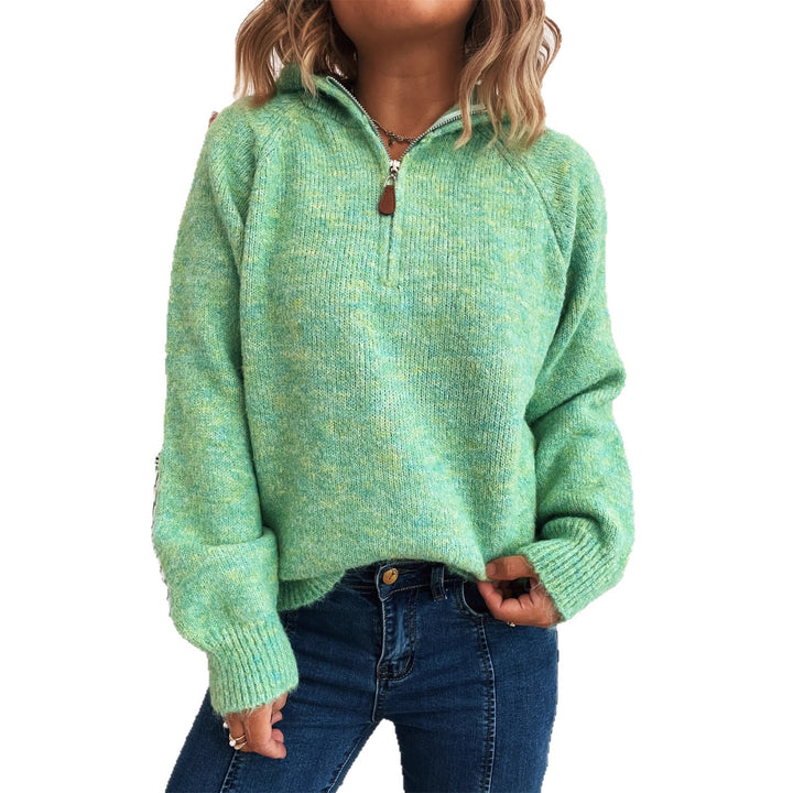 Damen kuscheliger Kapuzenpullover mit Zipper und modernem Rippdesign Drune