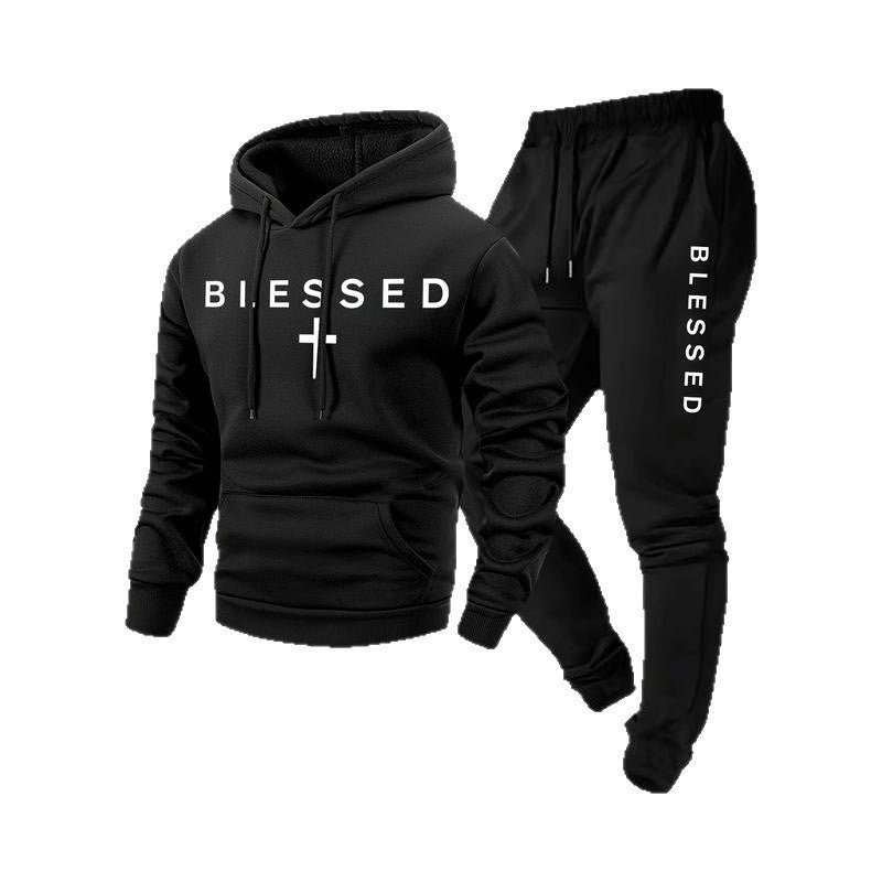 Damen Sweatshirt- und Jogginghose-Set mit modernem Schriftzug und praktischen Taschen Drune