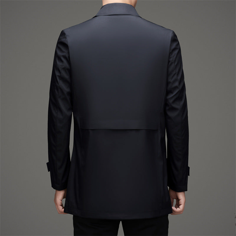 Herren Trenchcoat mit modischem Schnitt und funktionalen Taschen Drune