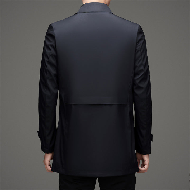 Herren Trenchcoat mit modischem Schnitt und funktionalen Taschen Drune