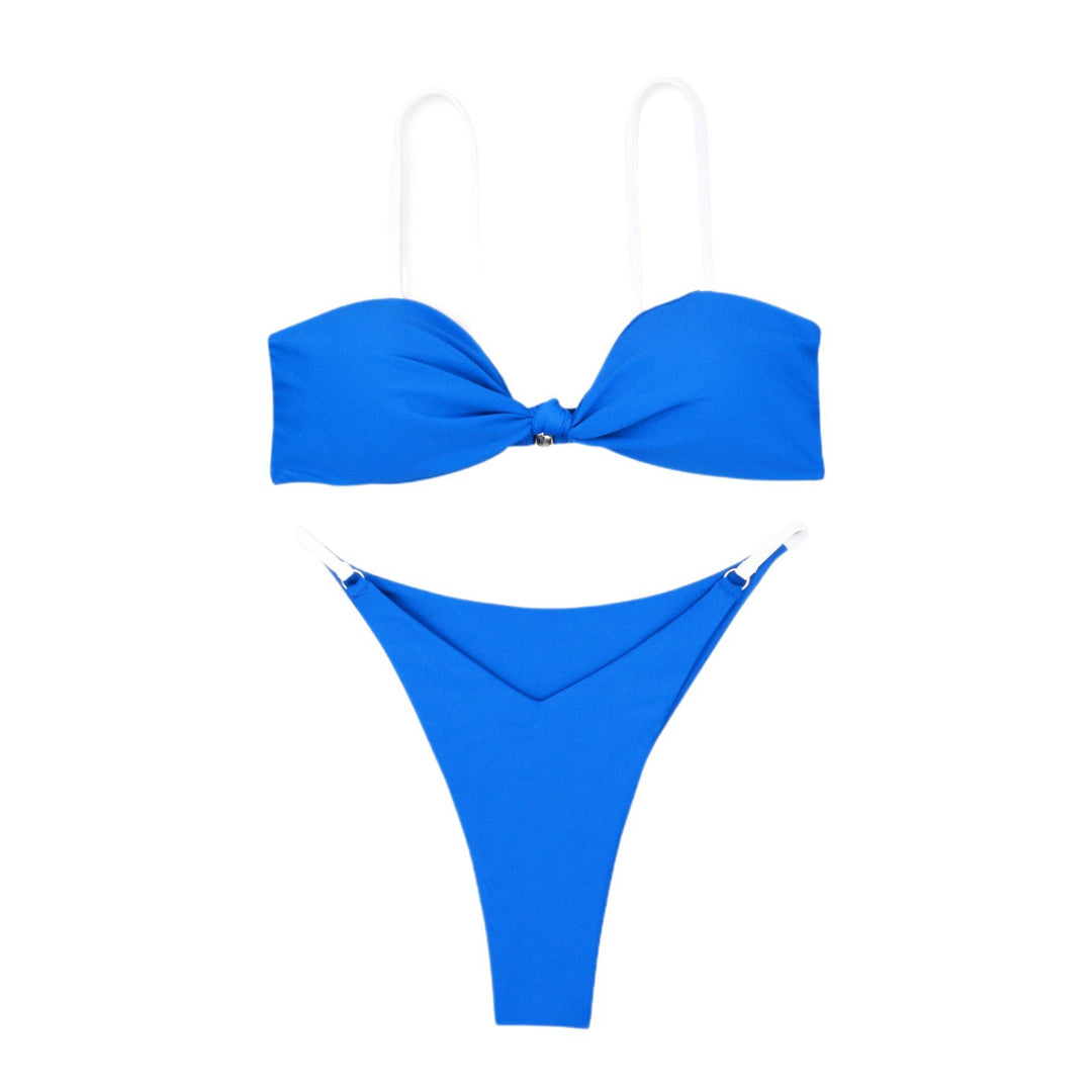 Damen Bandeau-Bikini mit trendigem Knoten-Design und hautfreundlichem Material Drune