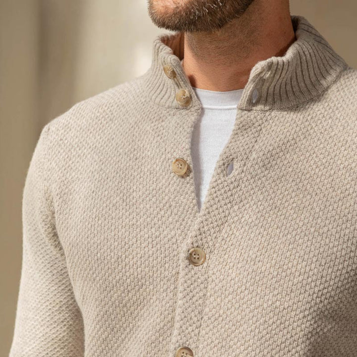 Herren Strickjacke mit strukturiertem Muster und klassischer Knopfleiste Drune