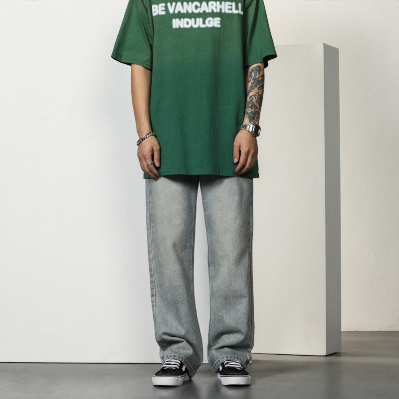 Herren entspannte Bootcut-Jeans mit hohem Bund und lässigem Schnitt Drune