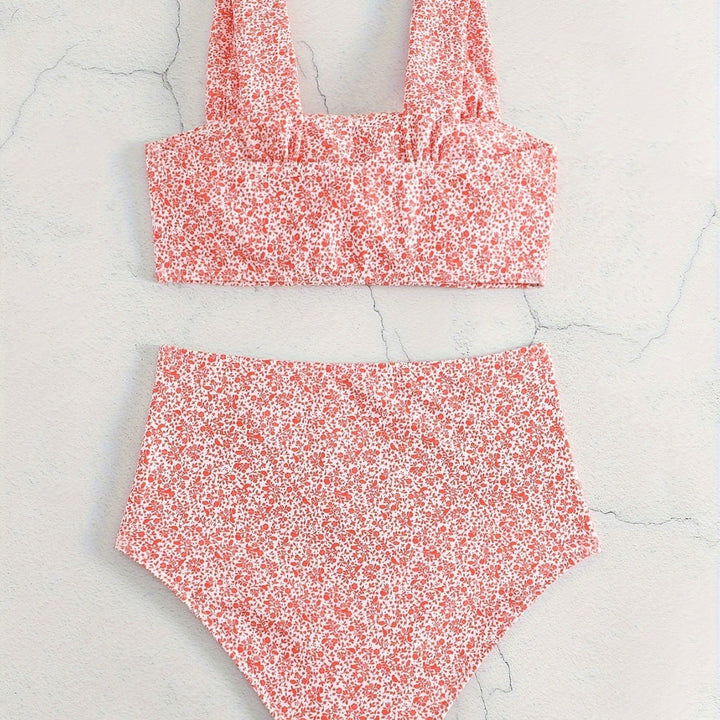 Damen Hochtailliertes Bikiniset mit floralem Muster Drune