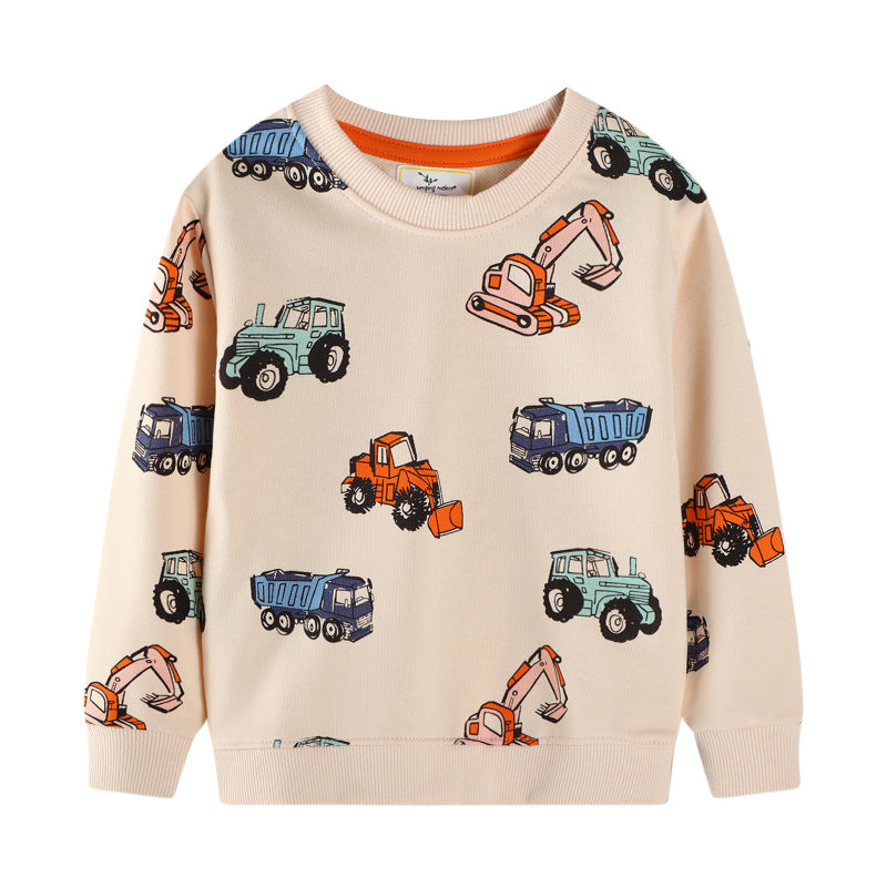 Unisex Sweatshirt mit bunten Baustellenfahrzeugen Drune