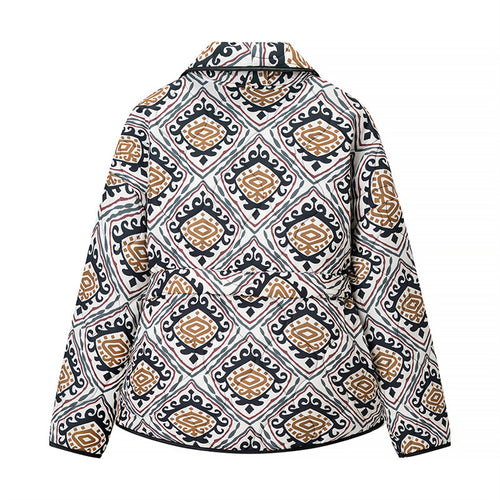 Damen Blazerjacke mit kreativem Druck und elegante Taillierung Drune