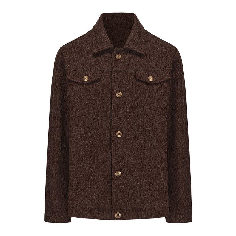 Herren modische Denimjacke mit Knopfleiste und Taschen Drune