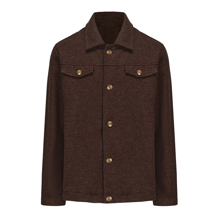 Herren modische Denimjacke mit Knopfleiste und Taschen Drune